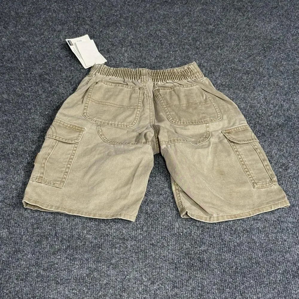 OshKosh B'gosh Shorts Boys 6 Beige Cargo Twill Pigment Dye Elastic Waist